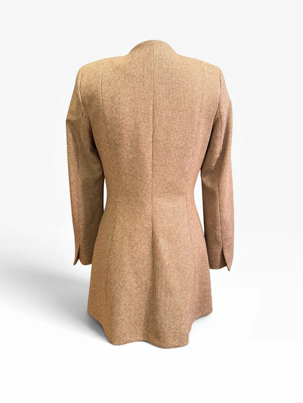 Zara Houndstooth Zip Blazer in Brown Size Medium - Picture 3 of 13